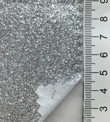 Silver White Colour Plain Shimmer Fabric